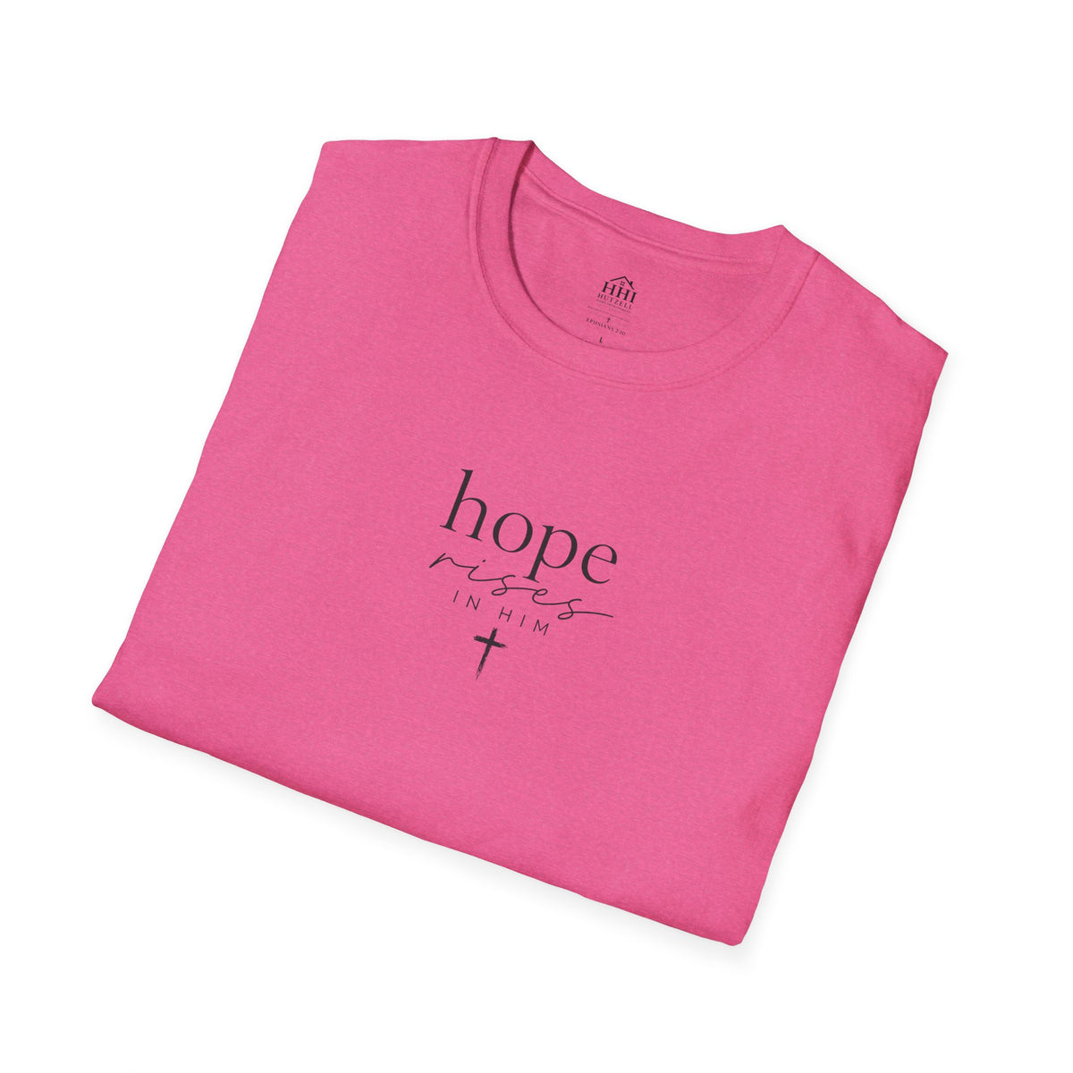 T-Shirt — 'hope' Script Tee with Cross Minimalist Christian Faith Design