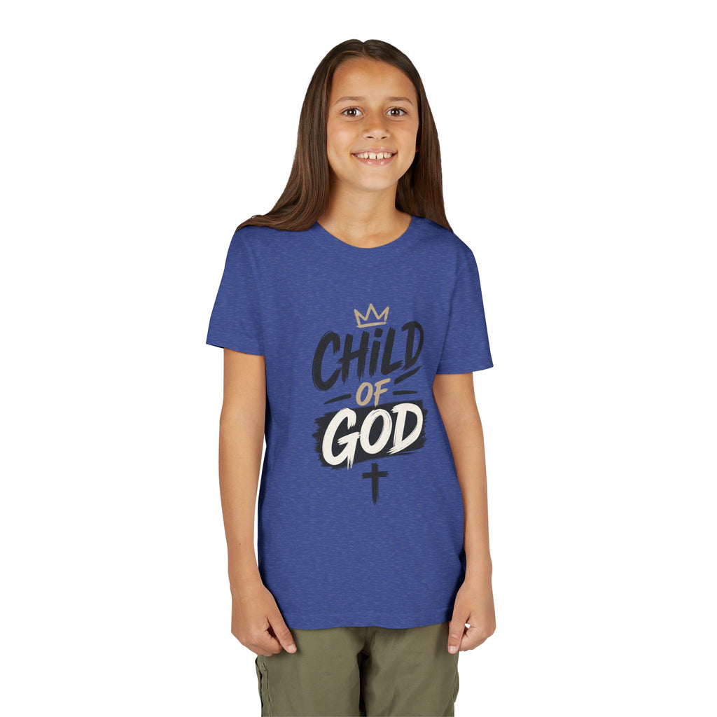 Child of God Youth Tee — Christian Kids Short Sleeve Shirt (faith, baptism, Sunday School)