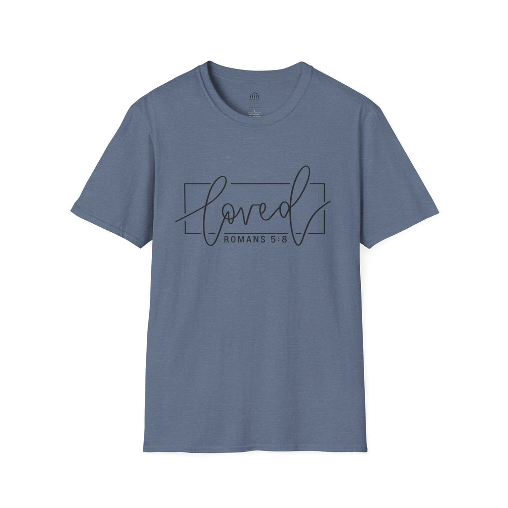 Loved Romans 5:8 Christian T-Shirt | Minimalist Faith Graphic Tee