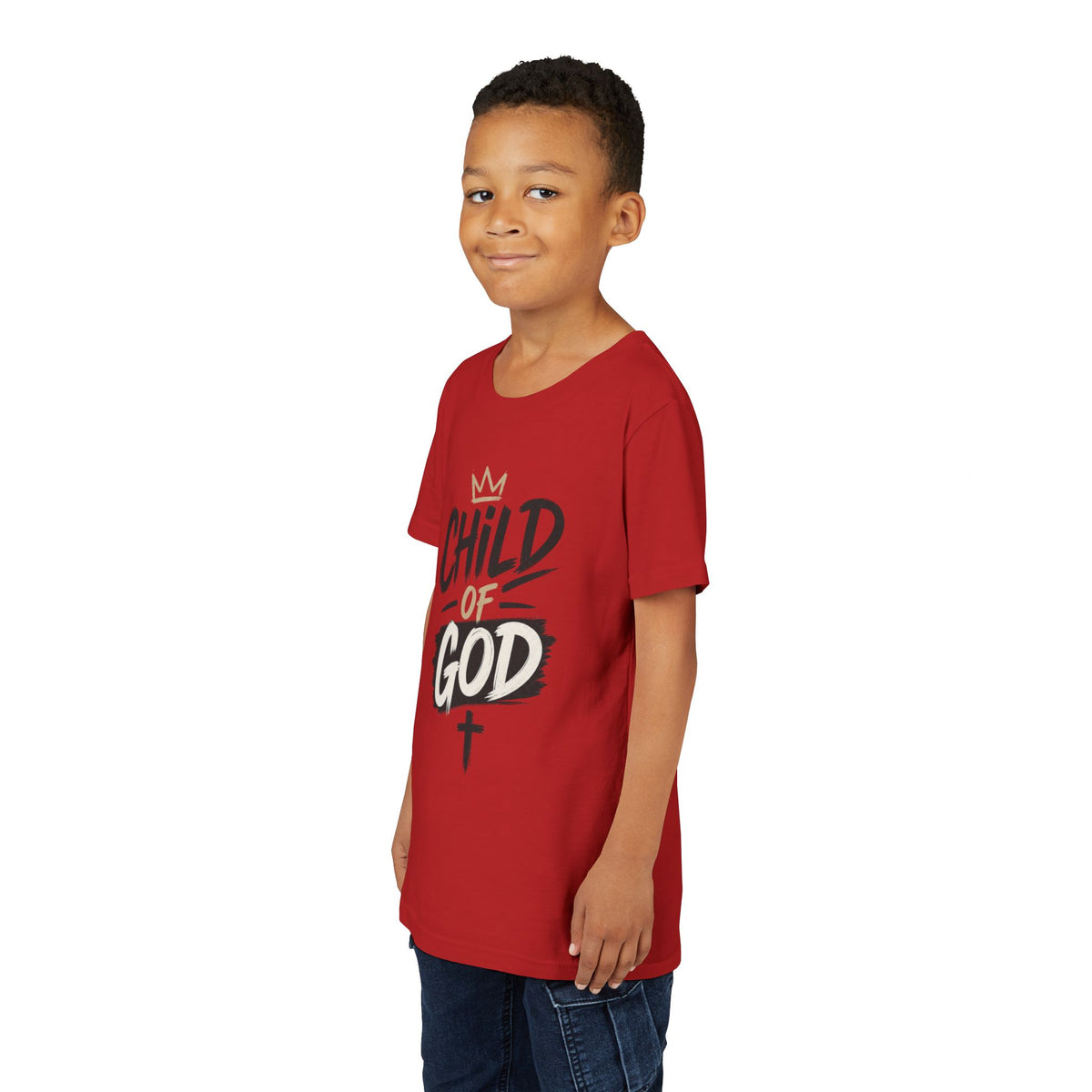 Child of God Youth Tee — Christian Kids Short Sleeve Shirt (faith, baptism, Sunday School)