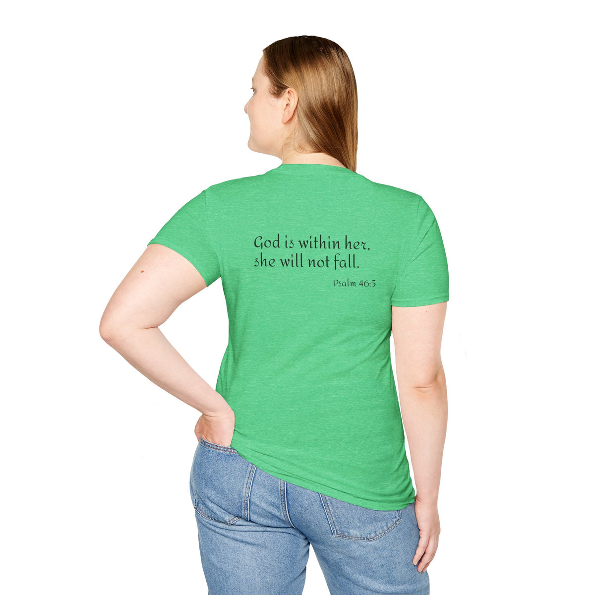 Personalized Mama T-Shirt — 'God is within her, she will not fall' Psalm 46:5 Christian Mom Tee