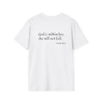 Personalized Mama T-Shirt — 'God is within her, she will not fall' Psalm 46:5 Christian Mom Tee