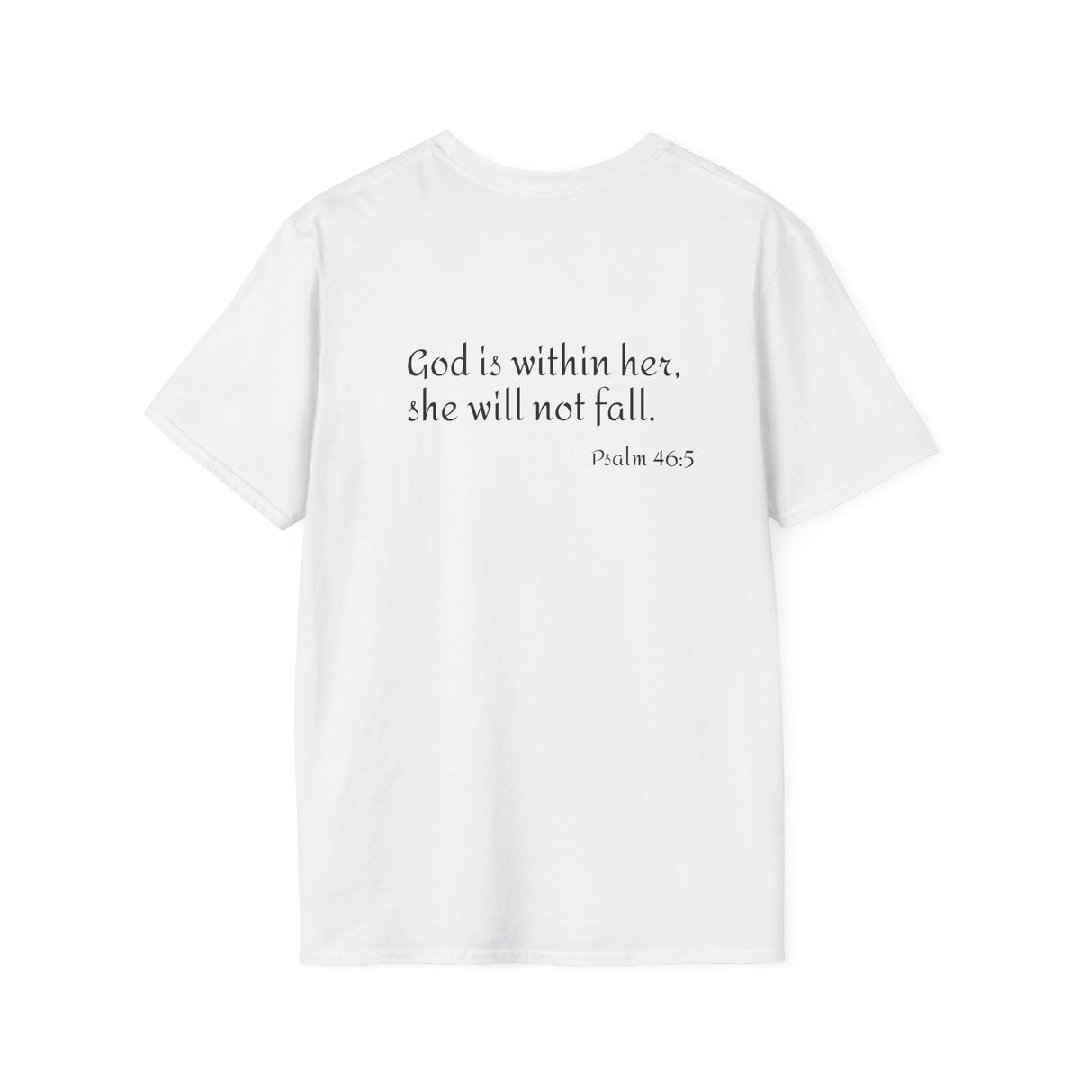 Personalized Mama T-Shirt — 'God is within her, she will not fall' Psalm 46:5 Christian Mom Tee