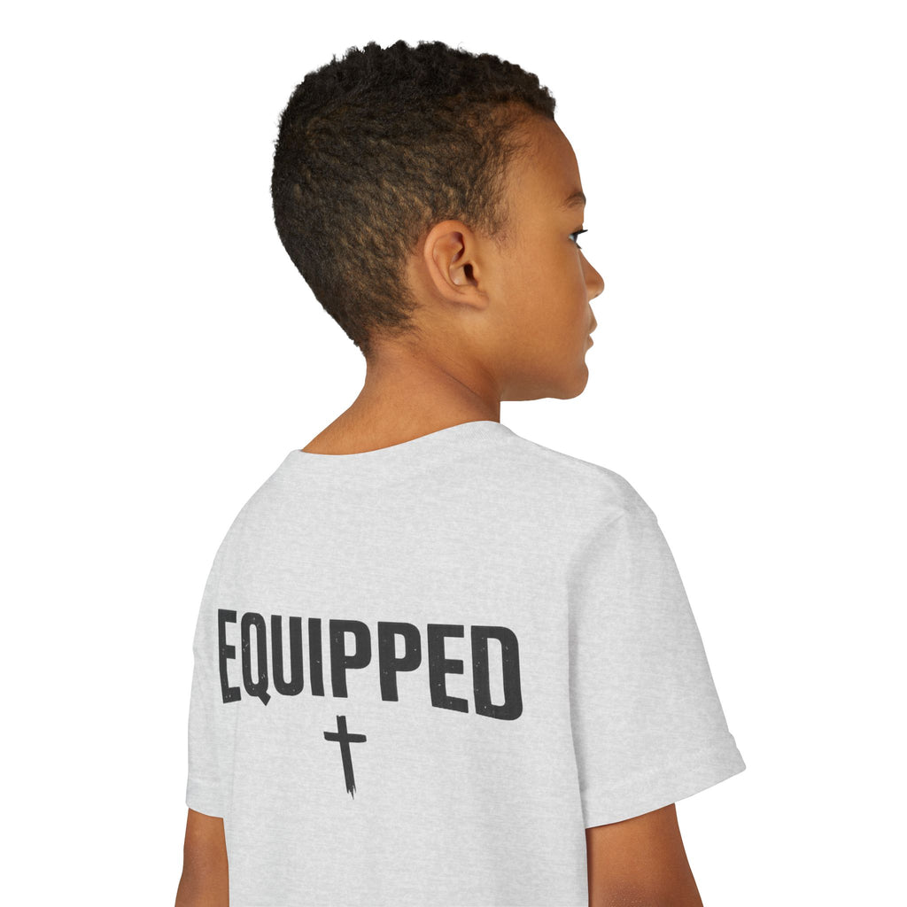 Equipped Youth Tee – Christian Kids T-Shirt with Cross & 2 Timothy 3:17