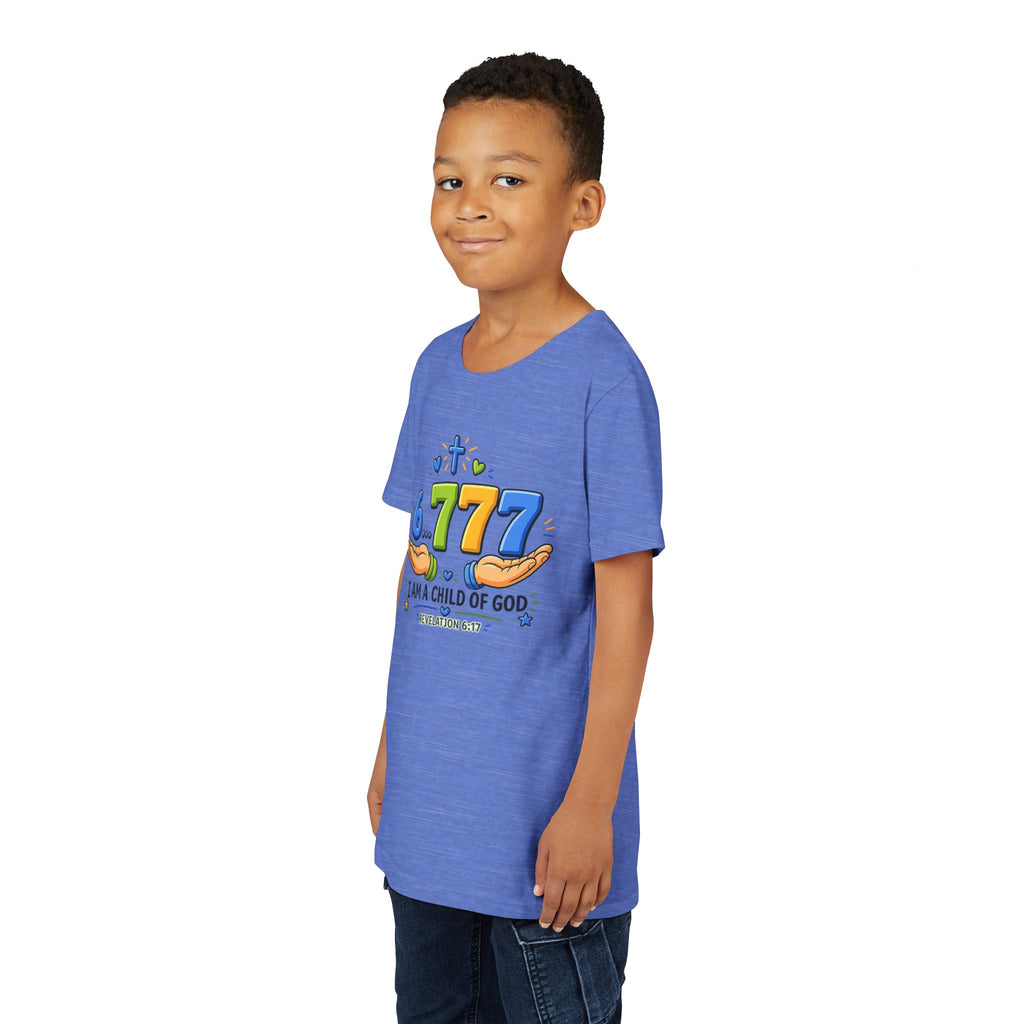 Youth Christian Tee - "6.777 I Am a Child of God" Kids Short Sleeve Shirt