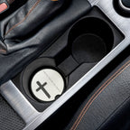 Christian Cross Soapstone Car Coaster – “Protected By His Grace”