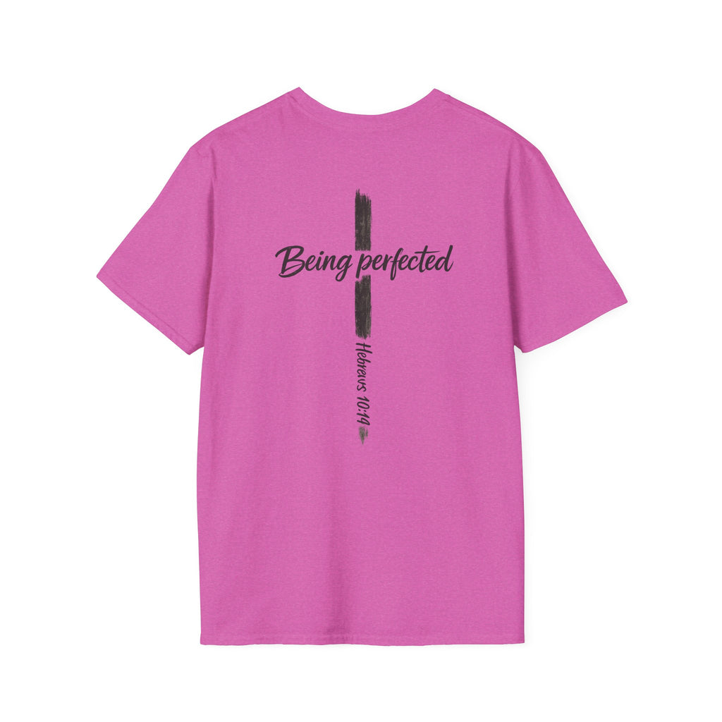 Being perfected T-Shirt — Inspirational Christian Cross Tee (Hebrews 10:14)