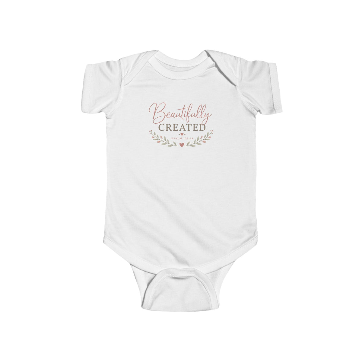 Infant Bodysuit — "Beautifully Created" Floral Baby Onesie