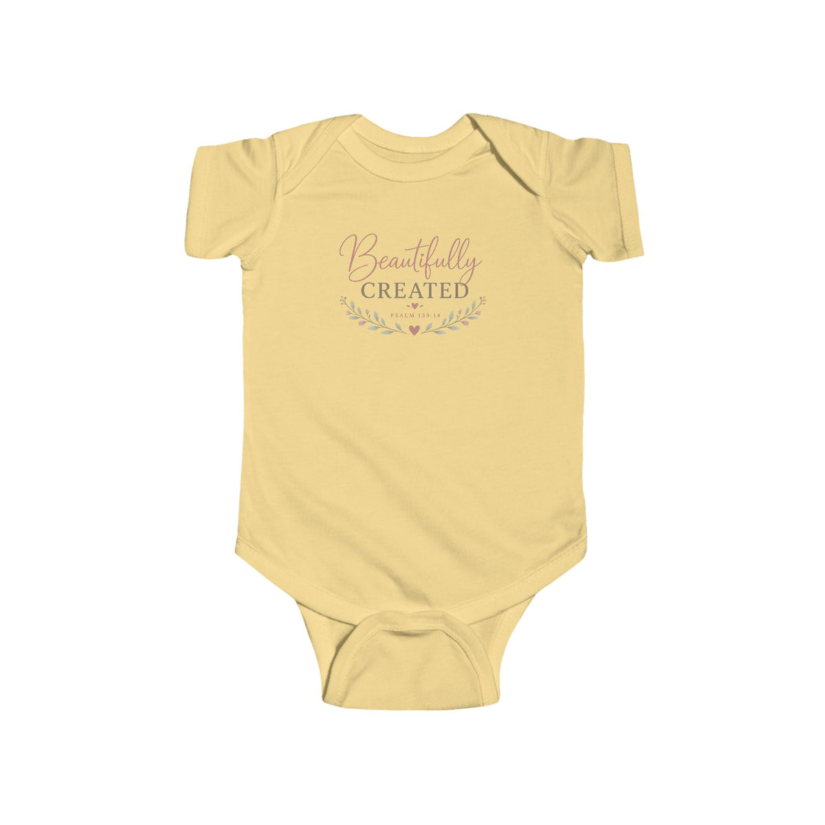 Infant Bodysuit — "Beautifully Created" Floral Baby Onesie