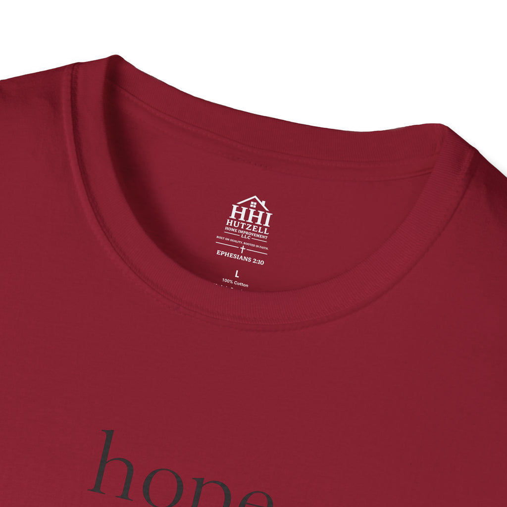 T-Shirt — 'hope' Script Tee with Cross Minimalist Christian Faith Design