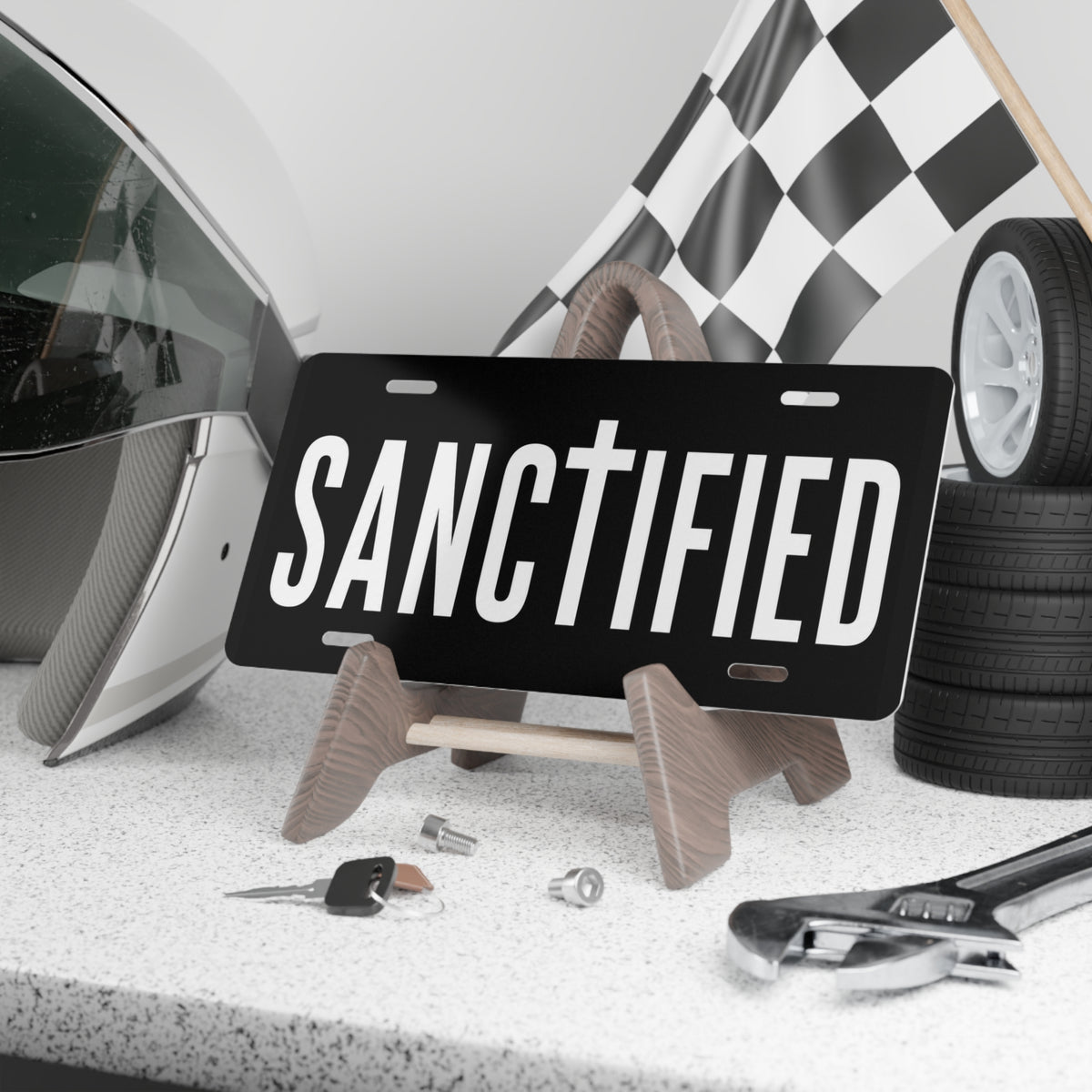 Sanctified Vanity Plate — Religious Inspirational License Plate