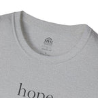T-Shirt — 'hope' Script Tee with Cross Minimalist Christian Faith Design