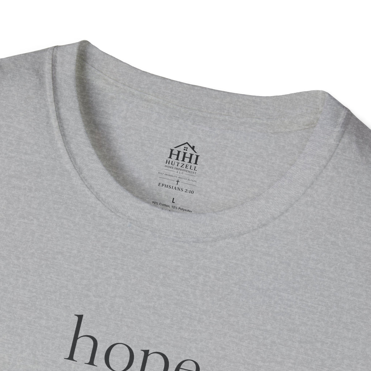 T-Shirt — 'hope' Script Tee with Cross Minimalist Christian Faith Design