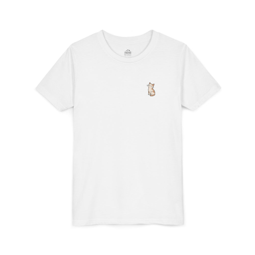 Youth Tee — "Paws and Prayers" Cat Graphic