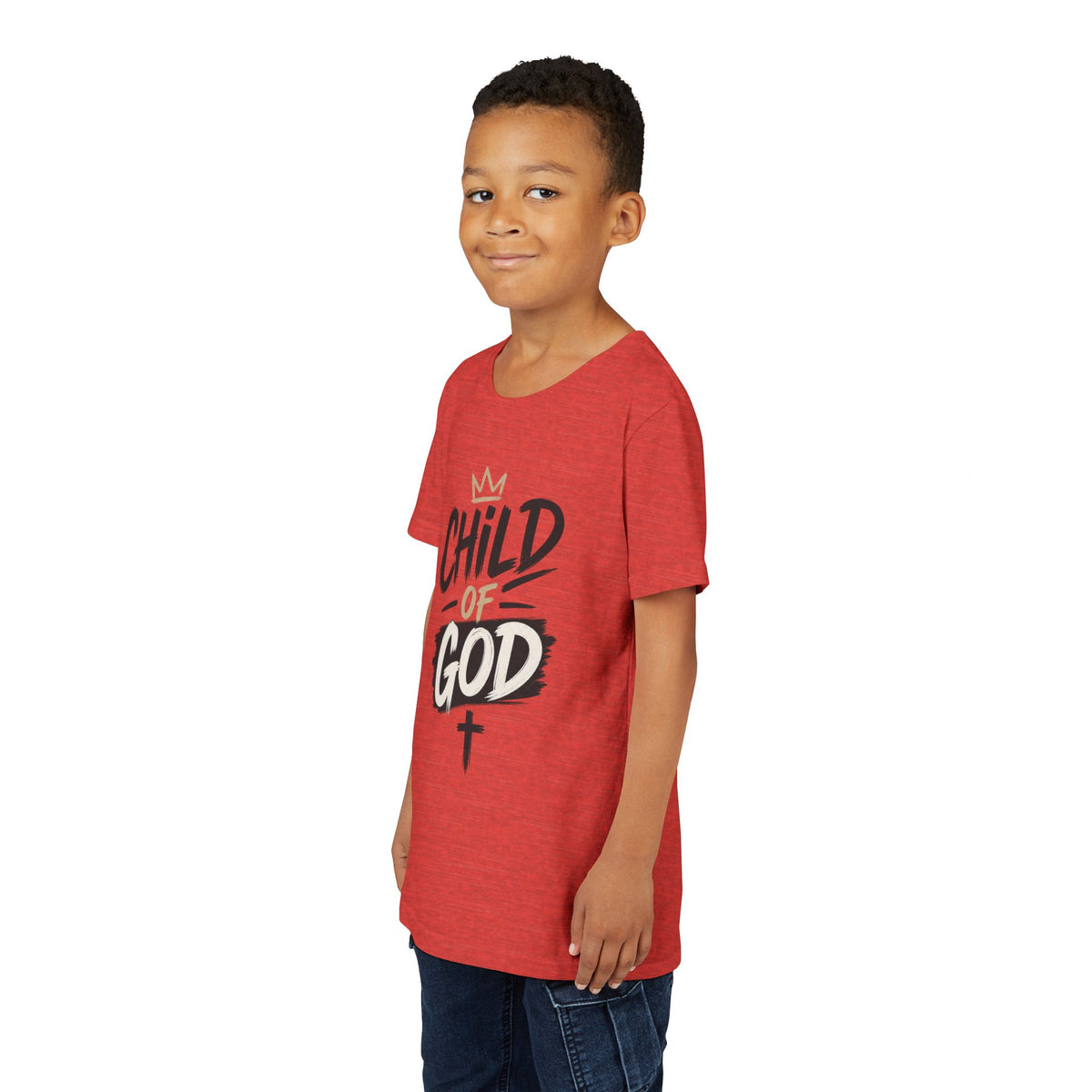 Child of God Youth Tee — Christian Kids Short Sleeve Shirt (faith, baptism, Sunday School)