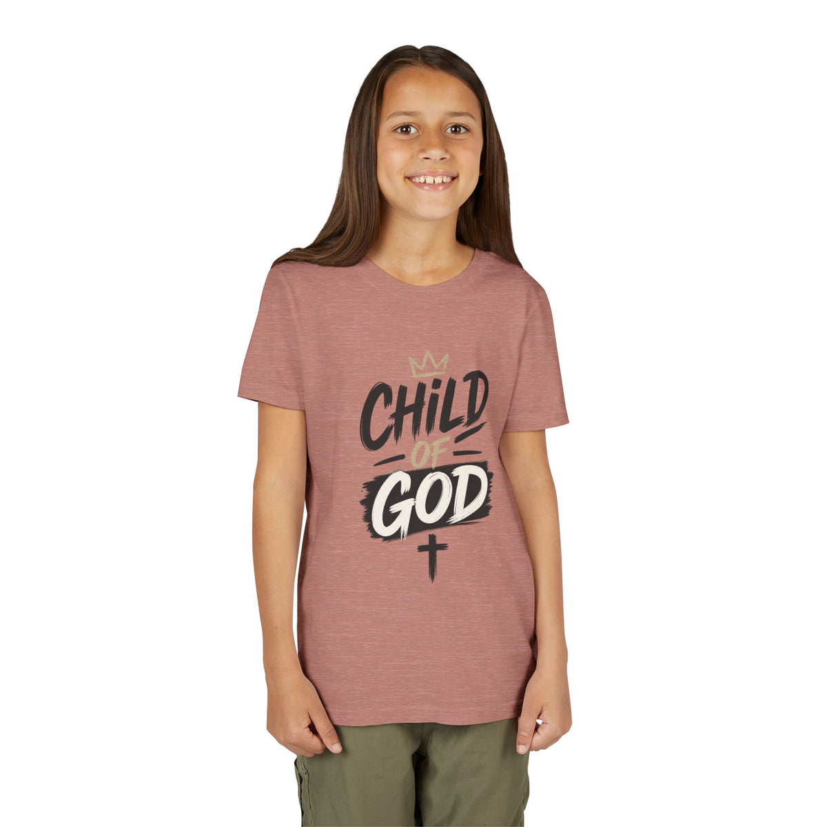 Child of God Youth Tee — Christian Kids Short Sleeve Shirt (faith, baptism, Sunday School)