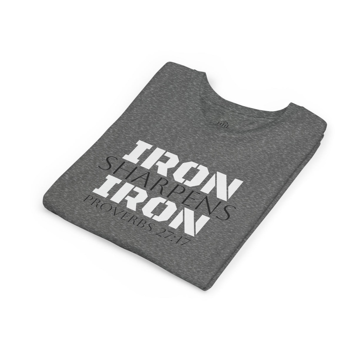 Youth Tee — "Iron Sharpens Iron" Proverbs 27:17 Christian Shirt
