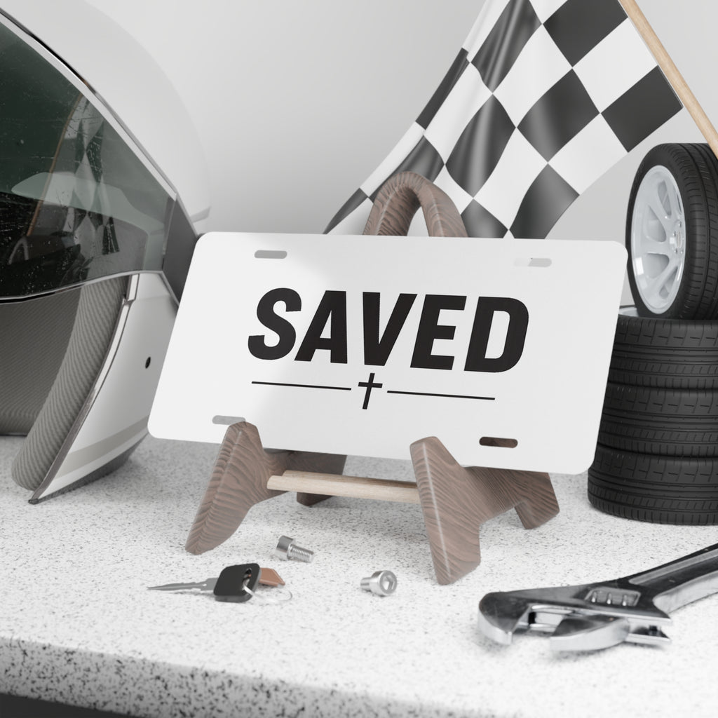 Saved Cross Vanity License Plate - Christian Car Tag