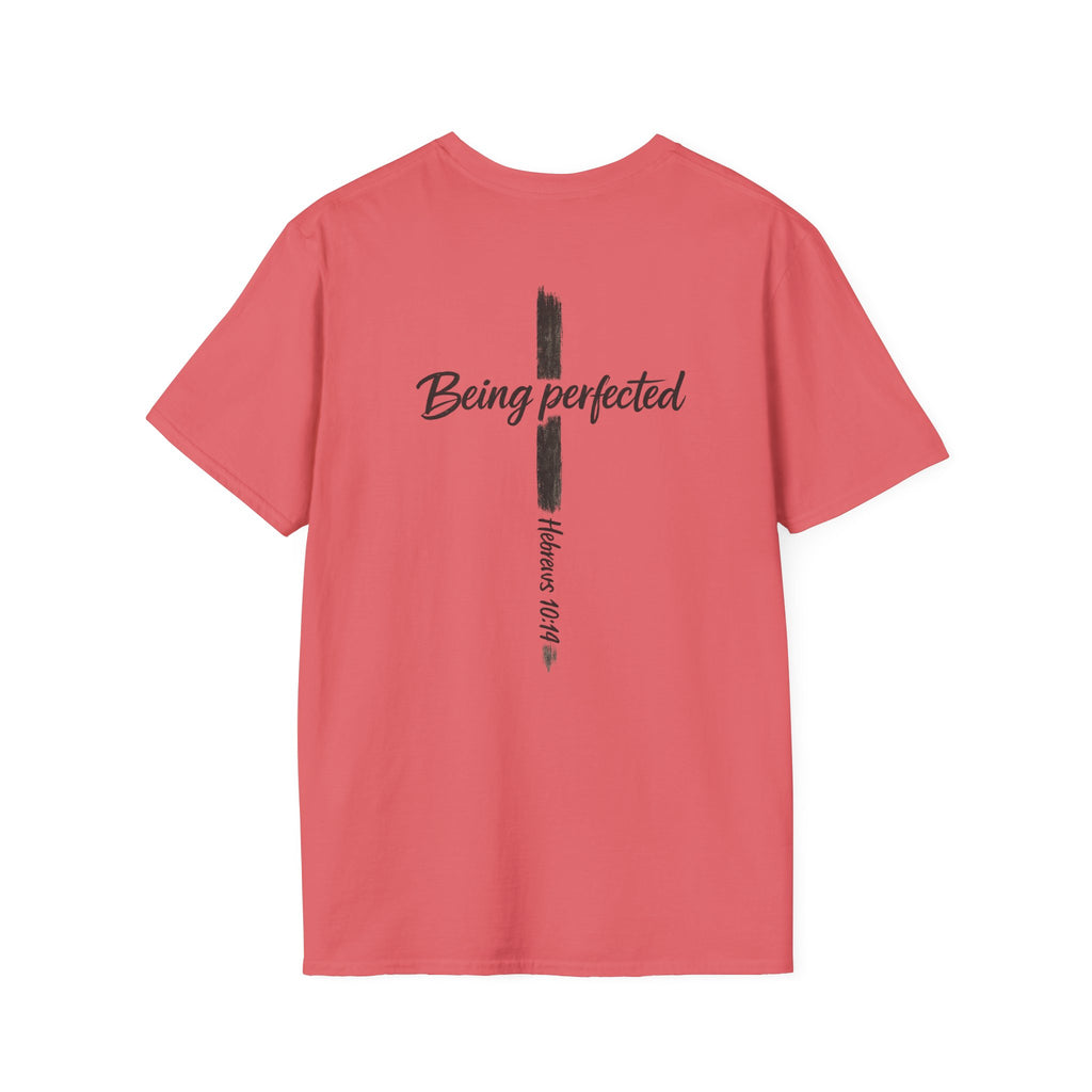 Being perfected T-Shirt — Inspirational Christian Cross Tee (Hebrews 10:14)