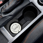 Car Coaster — “Lord, Guide My Way, Protect My Travels” Soapstone Car Cupholder Insert