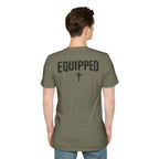 Equipped Cross T-Shirt — Christian Faith Shirt with 'Equipped' Back Print and 2 Timothy 3:17 Chest