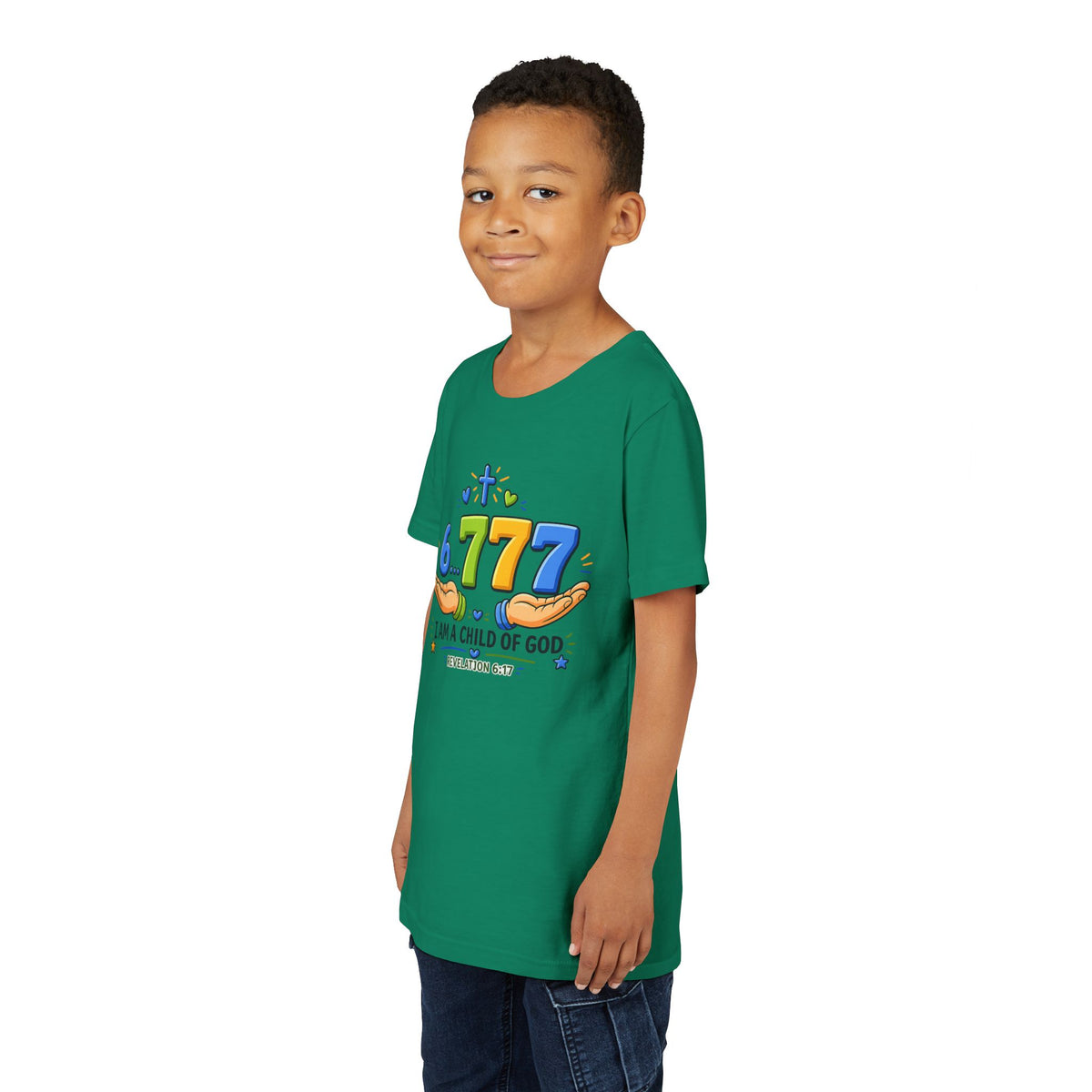 Youth Christian Tee - "6.777 I Am a Child of God" Kids Short Sleeve Shirt