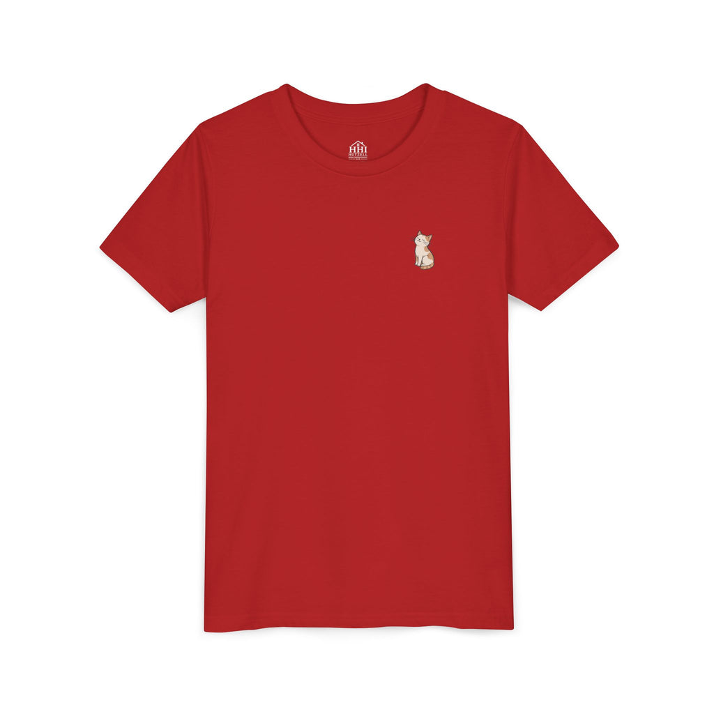 Youth Tee — "Paws and Prayers" Cat Graphic