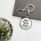 Keyring — “Paul Met Jesus While Traveling” Christian Travel Keychain