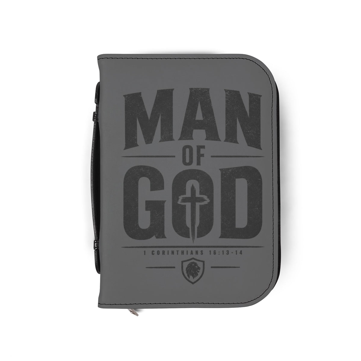 Man of God Zippered Bible Cover — Men’s Christian Bible Case with Cross Design (1 Corinthians 16:13-14)