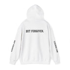 Christian Hoodie — "Ephesians 1:7" Cross Front, "But Forgiven." Back, "Not Finished / Not Perfect" Sleeve