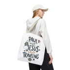 Tote Bag — "Paul Met Jesus While Traveling" Christian Travel Tote
