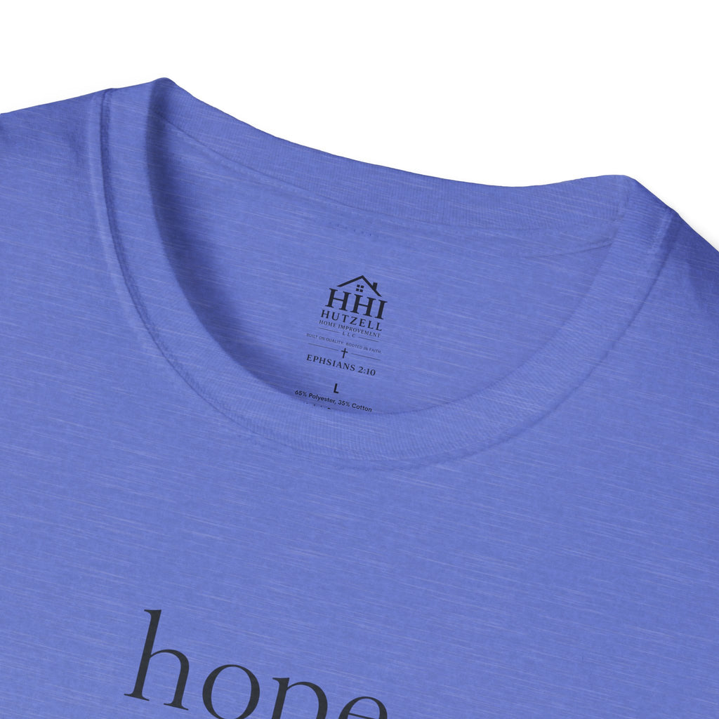 T-Shirt — 'hope' Script Tee with Cross Minimalist Christian Faith Design