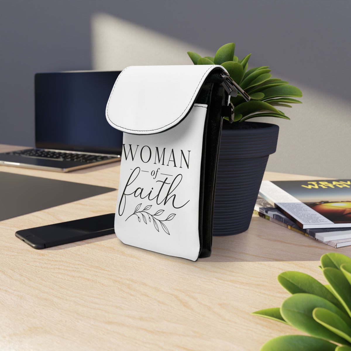 Phone Wallet — “Woman of Faith” Crossbody Cell Phone Pouch