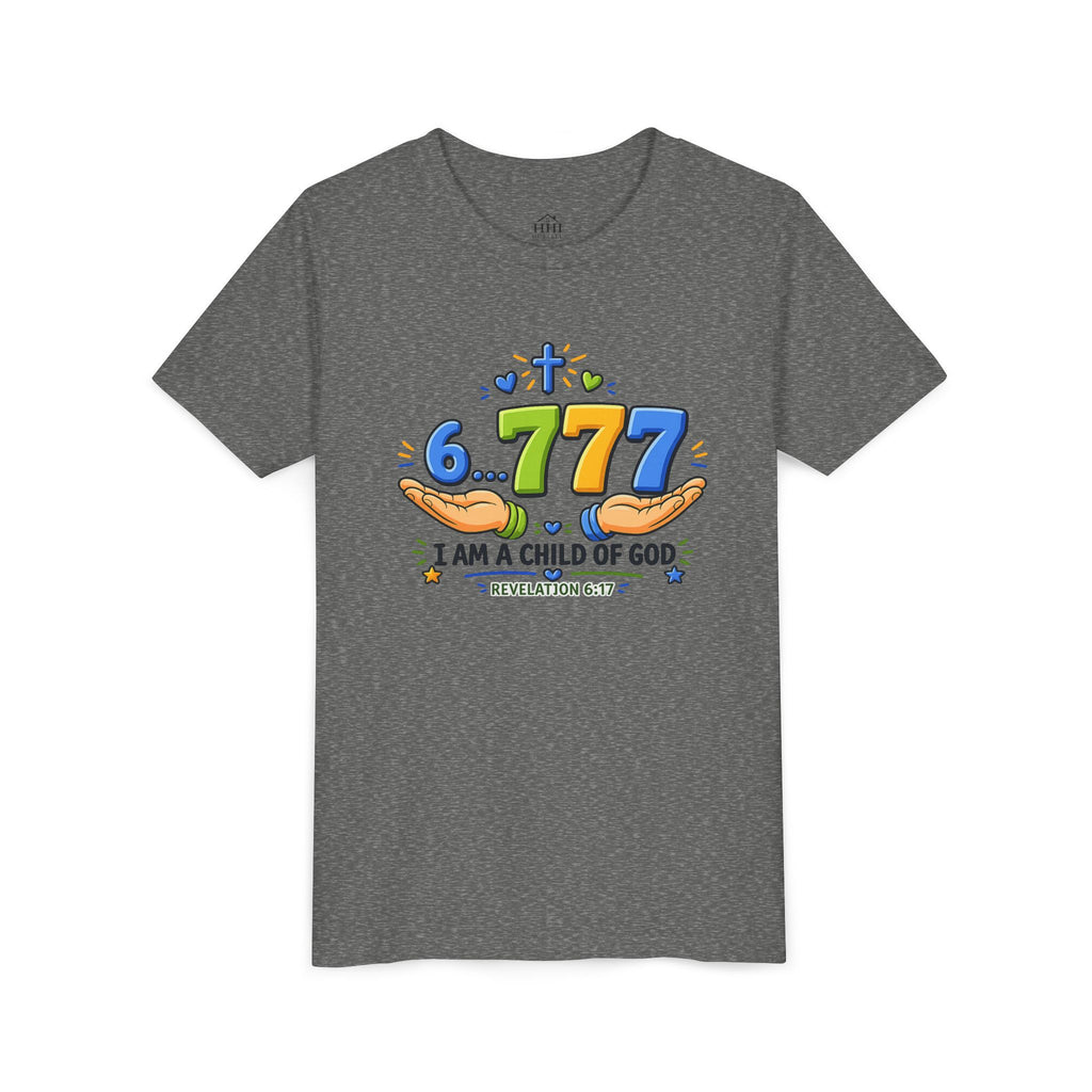 Youth Christian Tee - "6.777 I Am a Child of God" Kids Short Sleeve Shirt