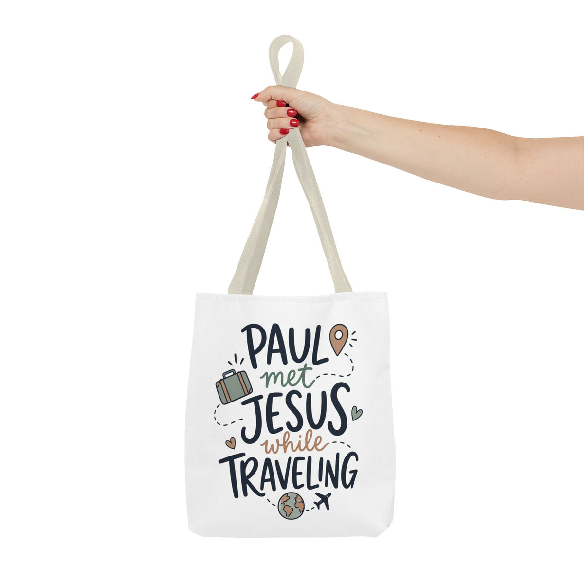 Tote Bag — "Paul Met Jesus While Traveling" Christian Travel Tote