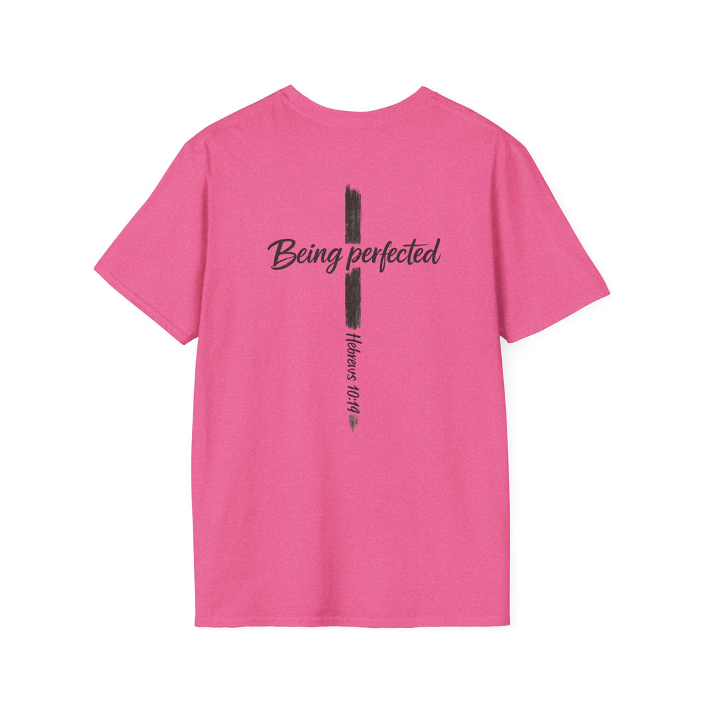 Being perfected T-Shirt — Inspirational Christian Cross Tee (Hebrews 10:14)