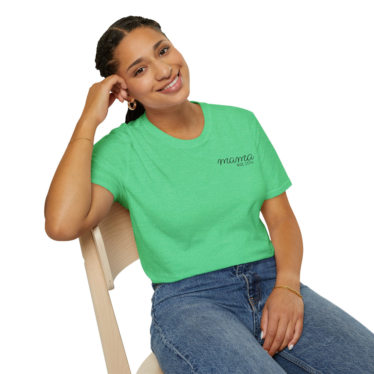 Personalized Mama T-Shirt — 'God is within her, she will not fall' Psalm 46:5 Christian Mom Tee