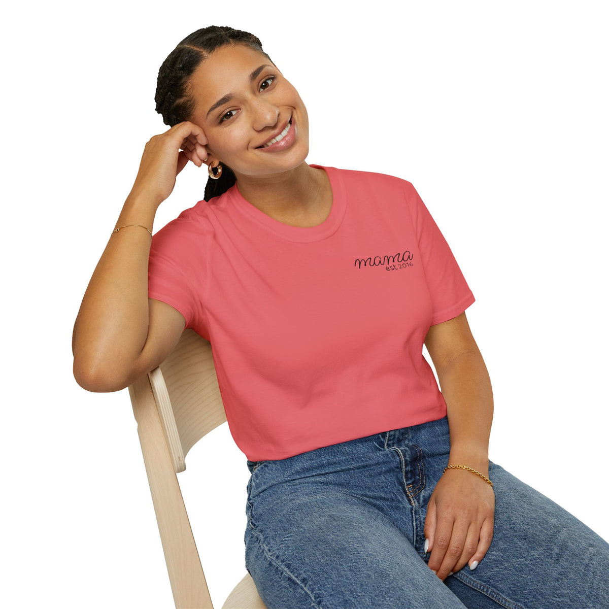 Personalized Mama T-Shirt — 'God is within her, she will not fall' Psalm 46:5 Christian Mom Tee