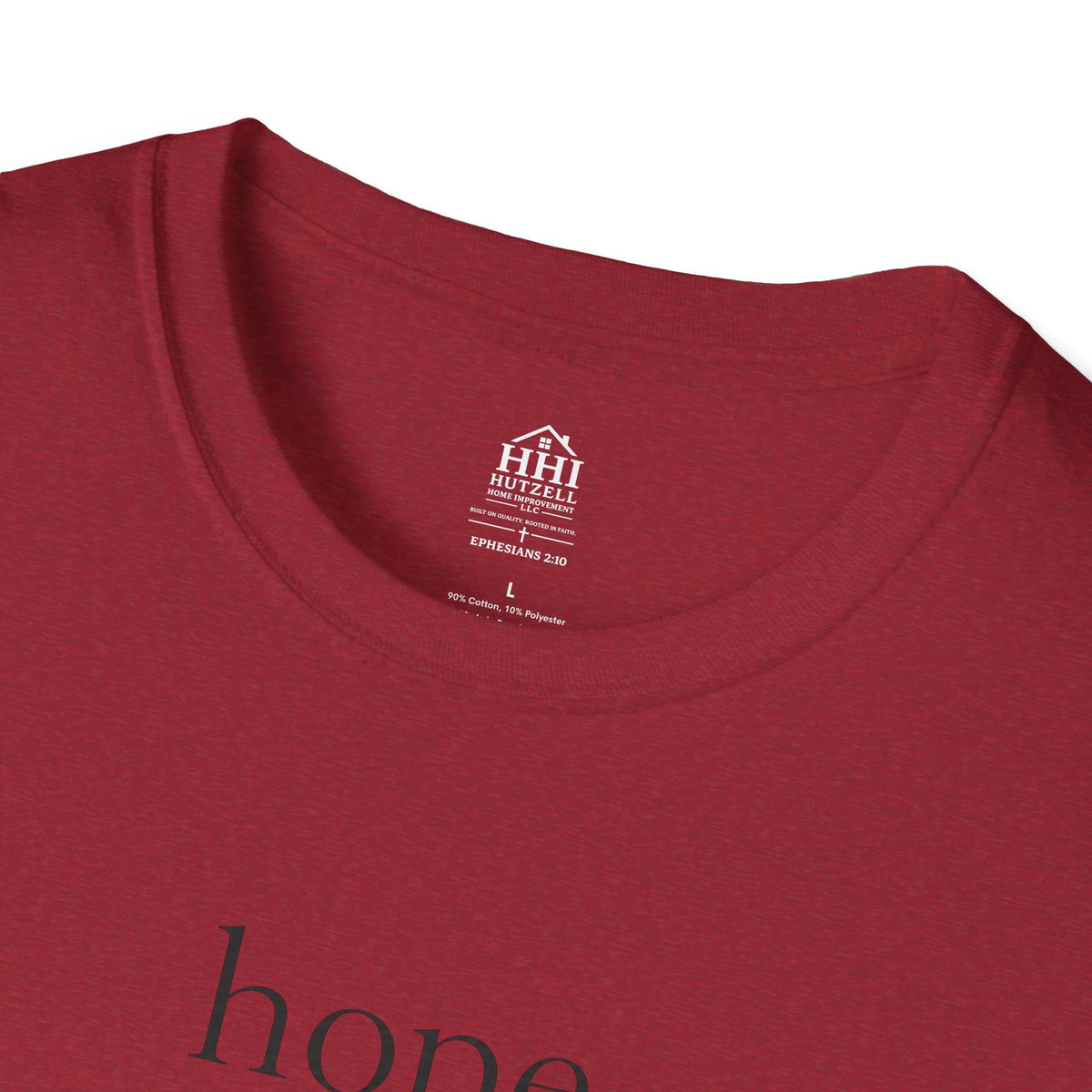 T-Shirt — 'hope' Script Tee with Cross Minimalist Christian Faith Design