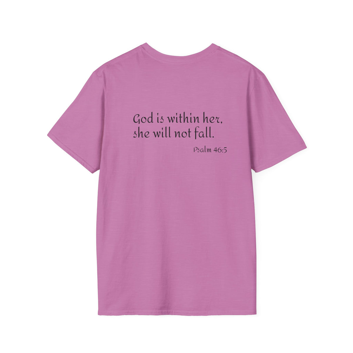 Personalized Mama T-Shirt — 'God is within her, she will not fall' Psalm 46:5 Christian Mom Tee
