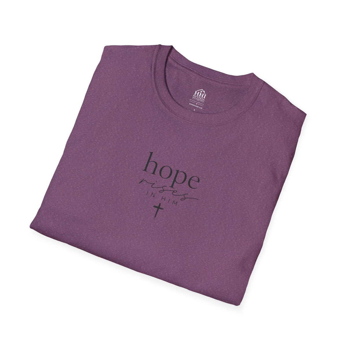 T-Shirt — 'hope' Script Tee with Cross Minimalist Christian Faith Design