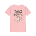 Youth Tee — "Paws and Prayers" Cat Graphic