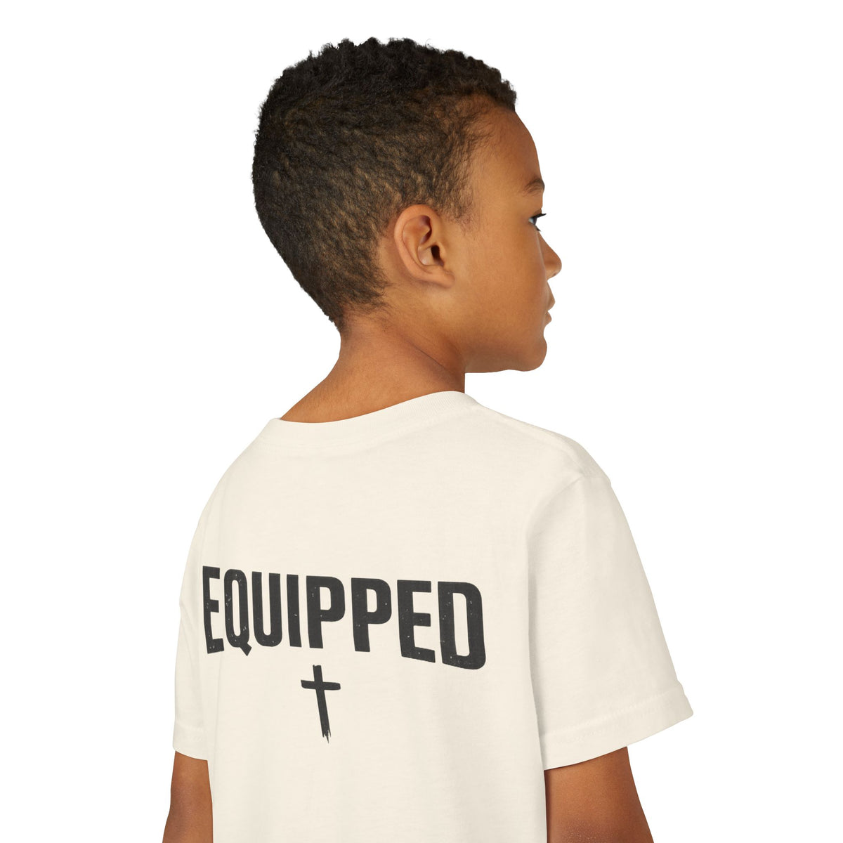 Equipped Youth Tee – Christian Kids T-Shirt with Cross & 2 Timothy 3:17