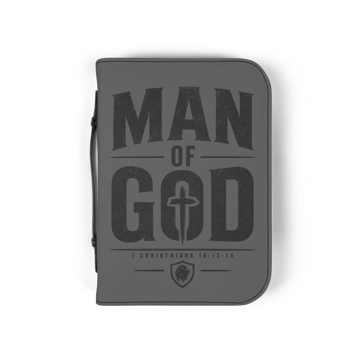 Man of God Zippered Bible Cover — Men’s Christian Bible Case with Cross Design (1 Corinthians 16:13-14)