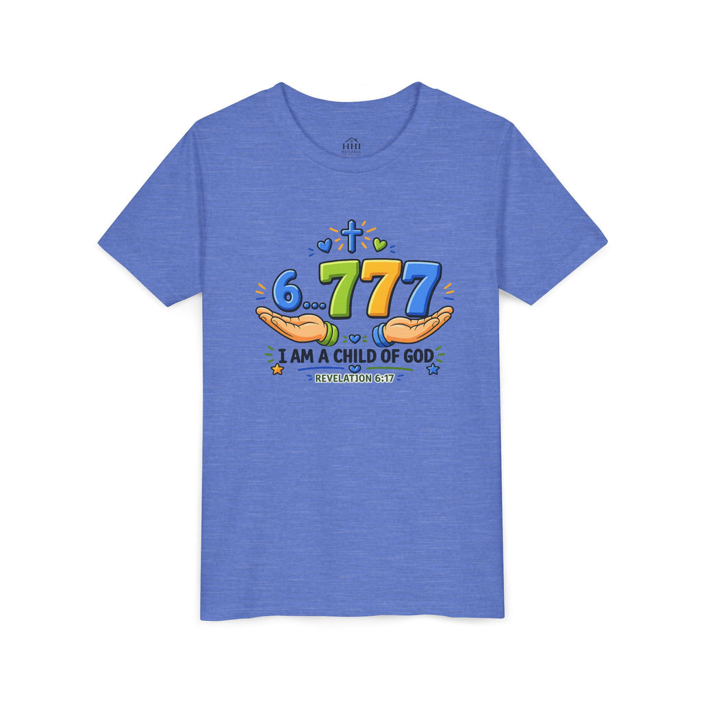 Youth Christian Tee - "6.777 I Am a Child of God" Kids Short Sleeve Shirt