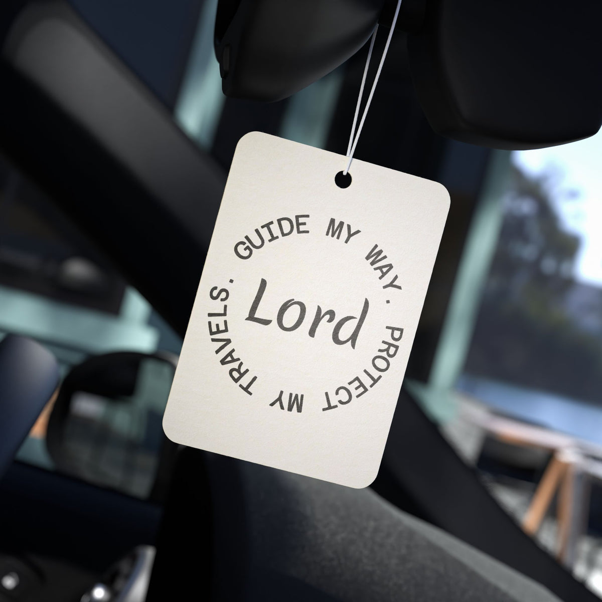 Car Air Freshener — "Lord, Guide My Way, Protect My Travels" Religious Scented Air Freshener