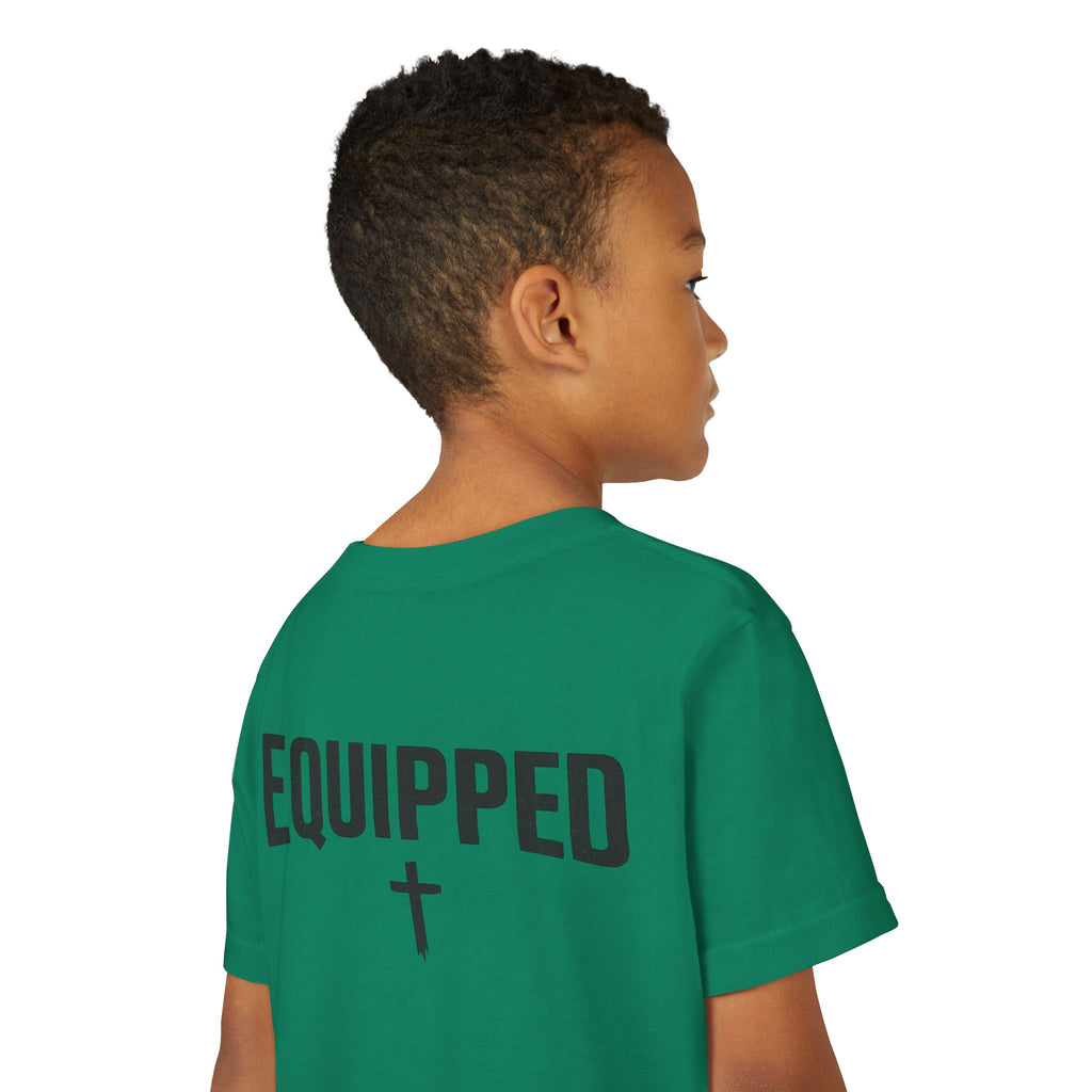 Equipped Youth Tee – Christian Kids T-Shirt with Cross & 2 Timothy 3:17