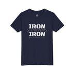 Youth Tee — "Iron Sharpens Iron" Proverbs 27:17 Christian Shirt