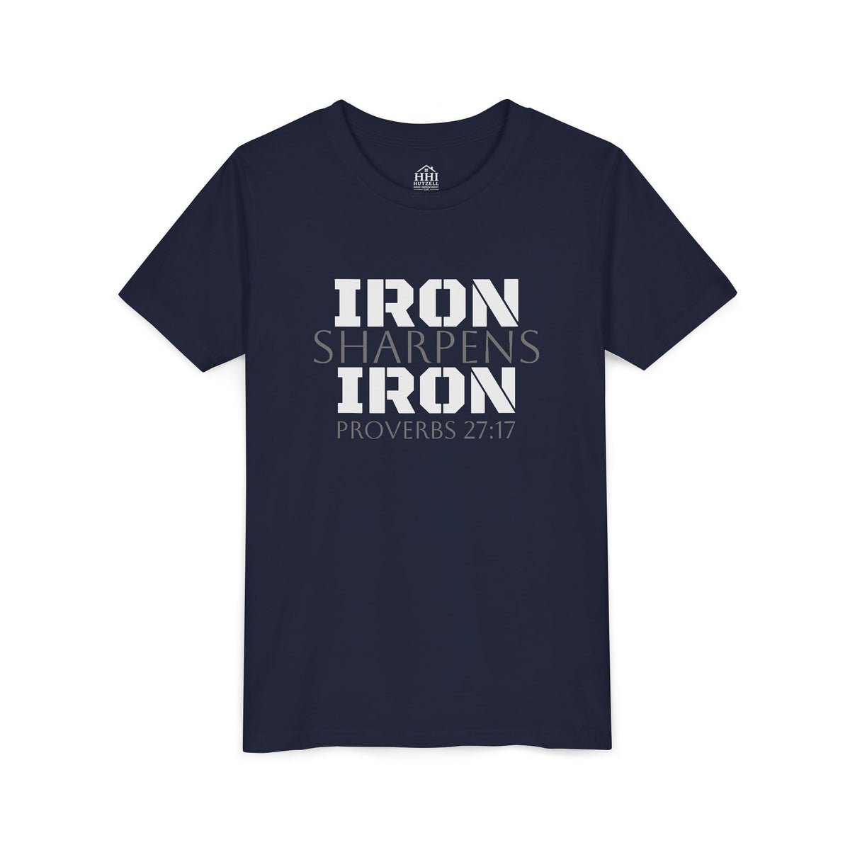 Youth Tee — "Iron Sharpens Iron" Proverbs 27:17 Christian Shirt