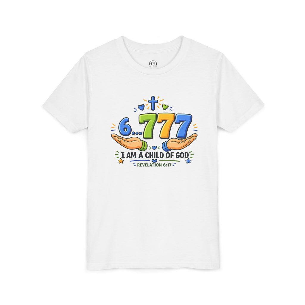 Youth Christian Tee - "6.777 I Am a Child of God" Kids Short Sleeve Shirt